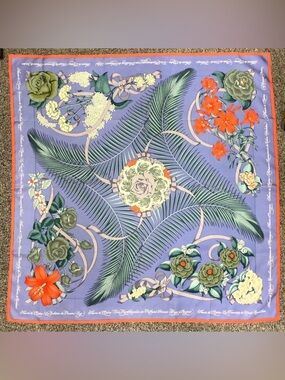 HERMES Vintage Collectors Floral “Fleurs de L’ Opera” Multicolor Silk Scarf - 90